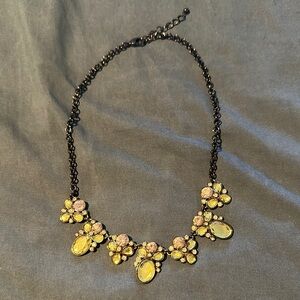 💜5 for $25 Gold and Brown Asymmetrical Necklace with Textured Pendants
